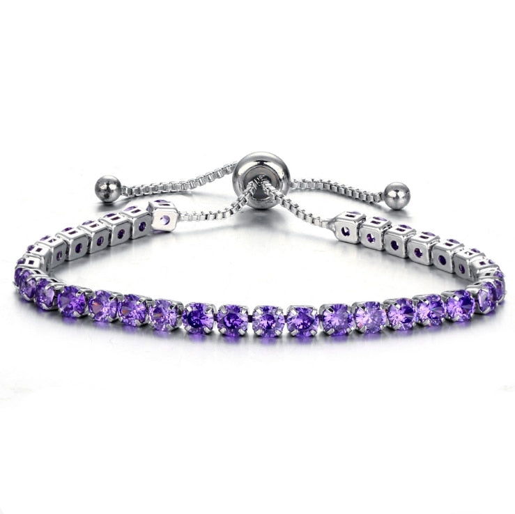 Bestie Bracelets - Luxury 4mm Cubic Zirconia Tennis Bracelets Iced Out Chain Crystal Wedding Bracelet For Women Men Gold Color Bracelet